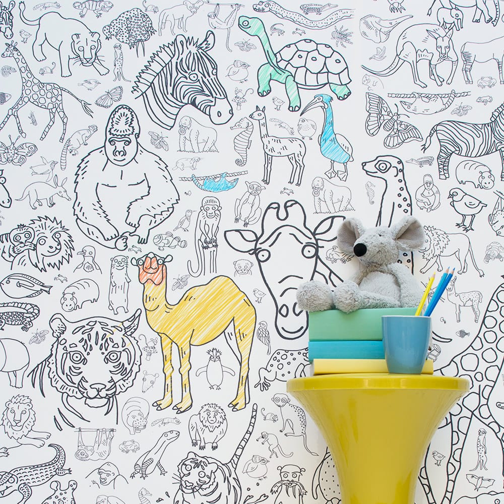 Colour-in Wallpaper - Animals 
