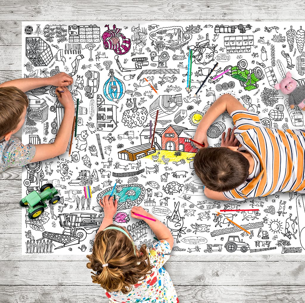 Colour-in giant poster/tablecloth - Farm